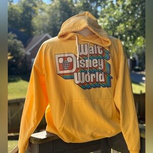 Walt Disney World Retro Style Mens XXL Yellow Hoodie